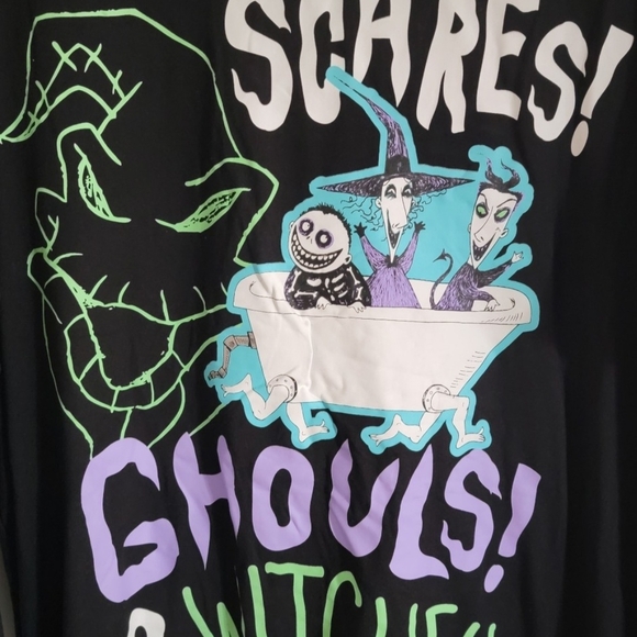 Disney Black Long Sleeve Sleep Shirt Colorful Graphics - Picture 6 of 7